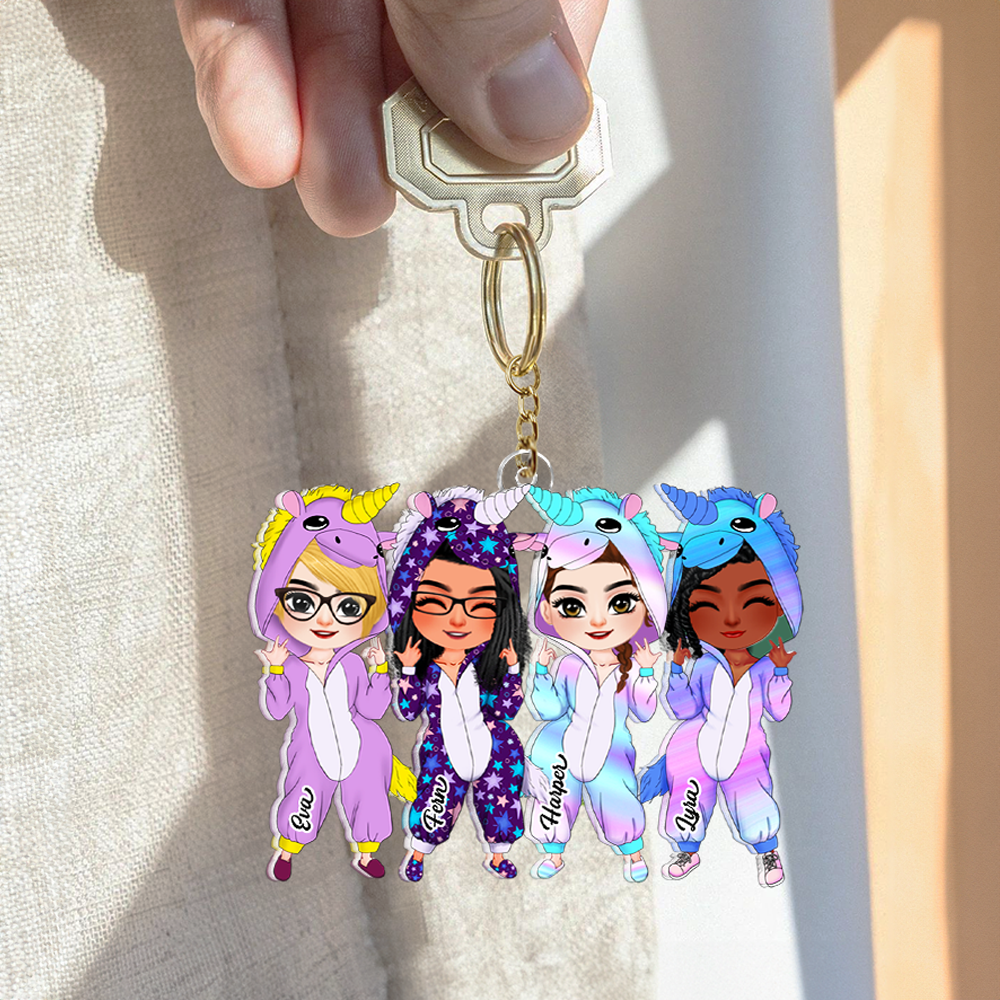 Personalized Gifts For Besties Keychain Unicorn Girls 01QHHU191224HH-Homacus