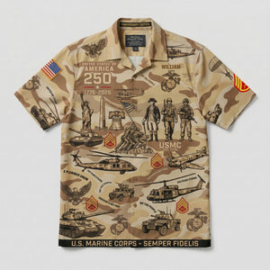 Custom Military Insignia Hawaiian Shirt - Personalized Gifts For Veteran 03QHQN030626-Homacus