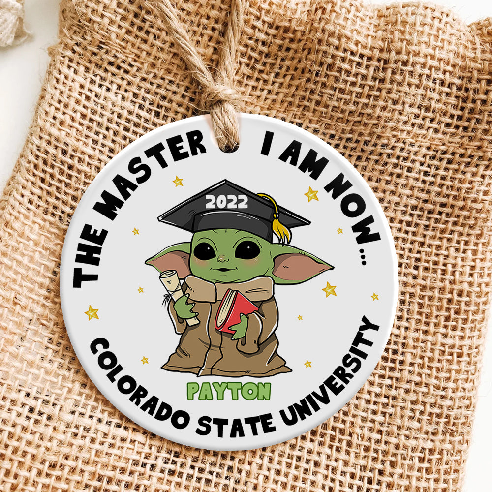 Personalized Ceramic Ornament Gifts For Graduation The Master I Am Now-Homacus