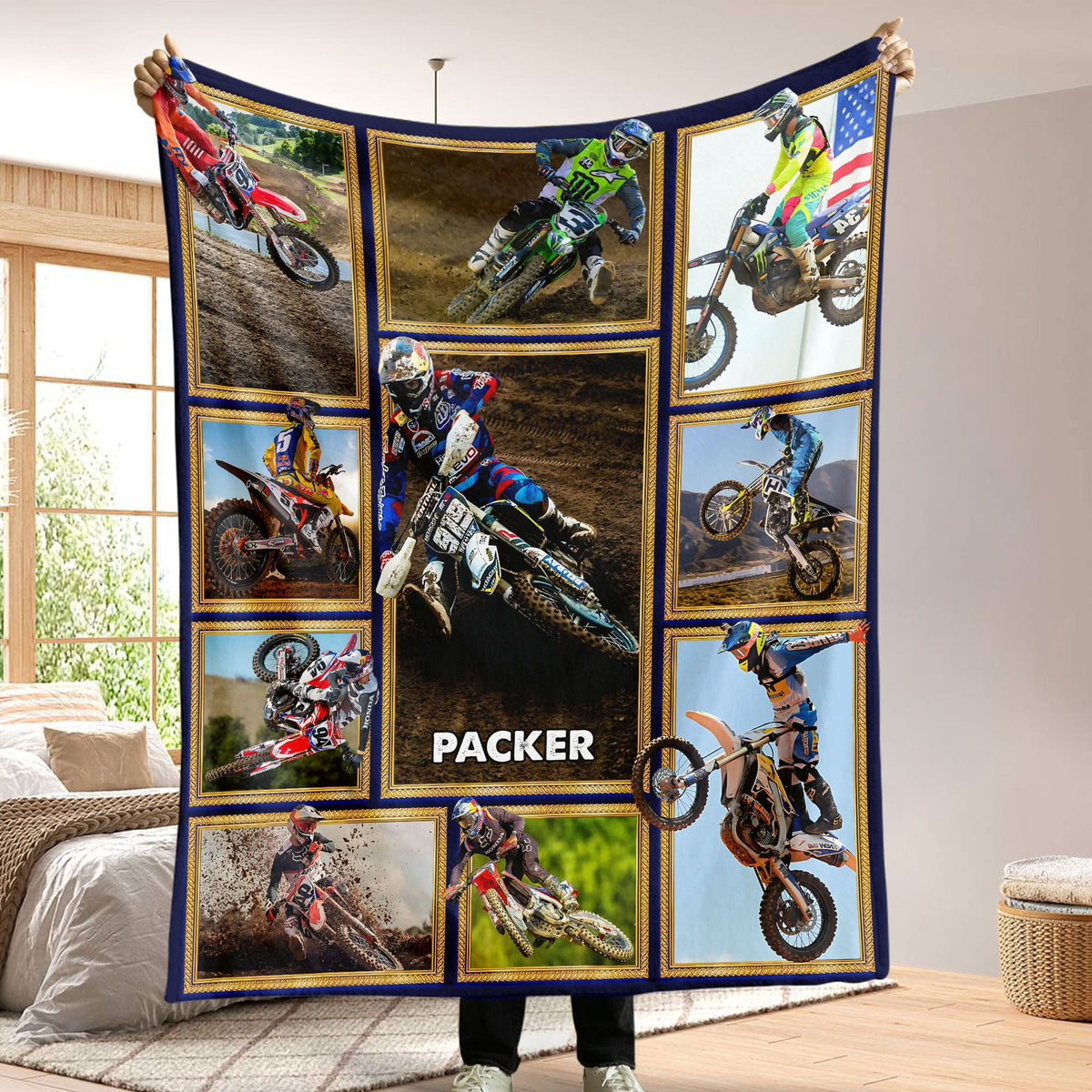 Dirt Bikes Motocross Photo Collage Blanket - Custom Photo Gifts-Homacus