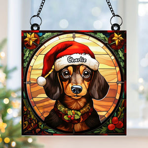 Personalized Christmas Gifts For Dog Lovers Suncatcher Ornament Dachshund 01huti100924-Homacus