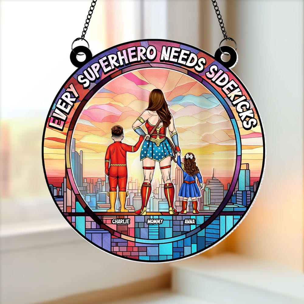 Personalized Gifts For Mom Suncatcher, Best Mom & Her Sidekick 04qhti120225pa-Homacus