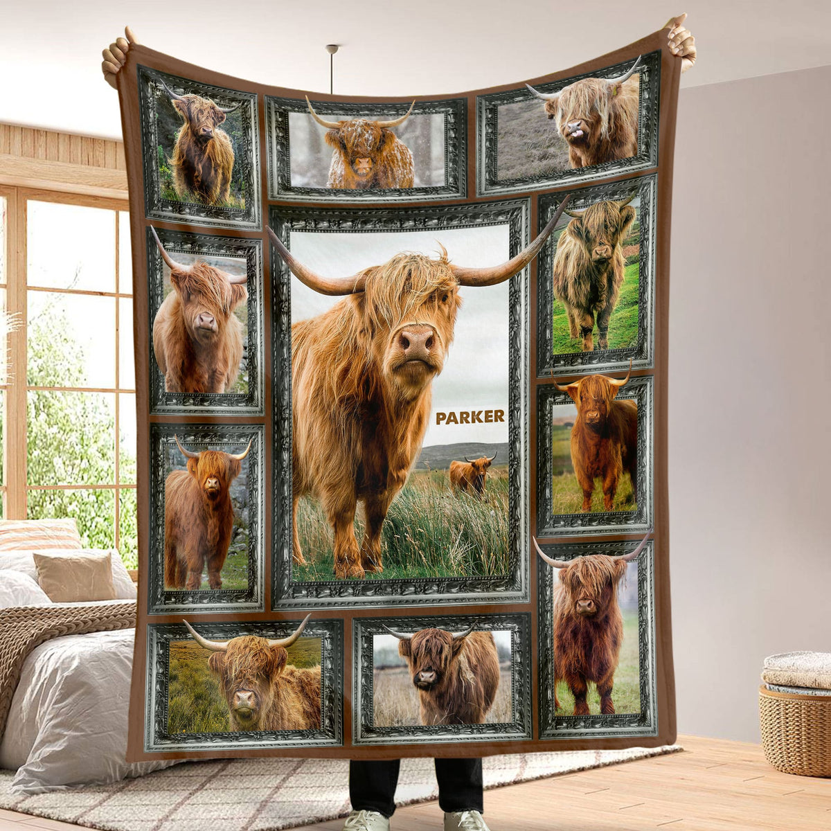 Highland Cow - Personalized Photos Collage Blanket 031qhti311224-Homacus