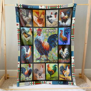 Personalized Gifts For Chicken Lover Blanket, Rooster Art 04qhti261224-Homacus