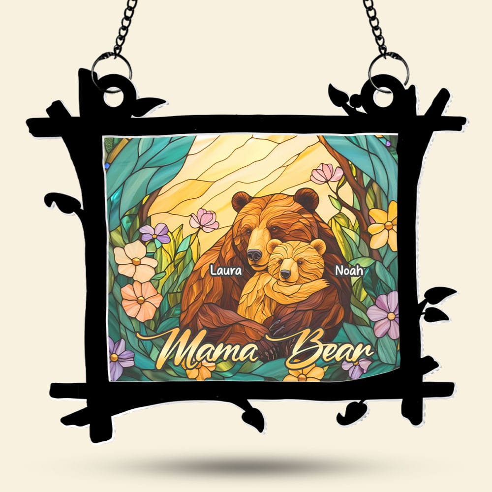 Personalized Gifts For Mom Suncatcher Ornament, Mama Bear Hug 04qhti060325-Homacus