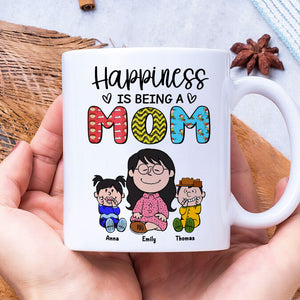 Personalized Gifts For Mother Coffee Mug Happiness Is Being A Mom 05TOTI310124HH-Homacus
