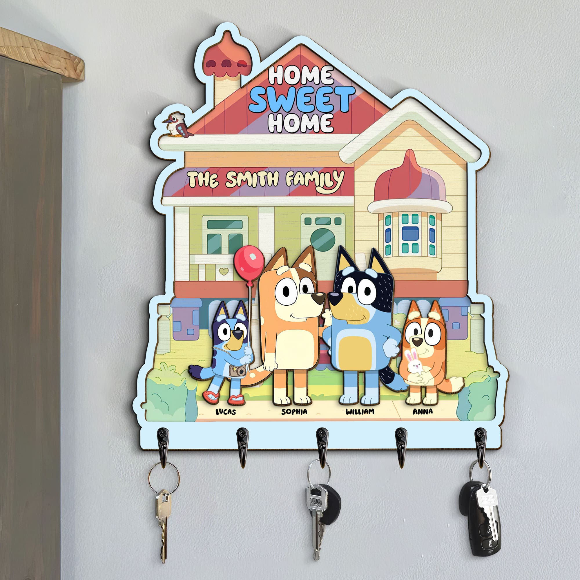Personalized Gifts For Family Wood Key Hanger 01htti080624-Homacus