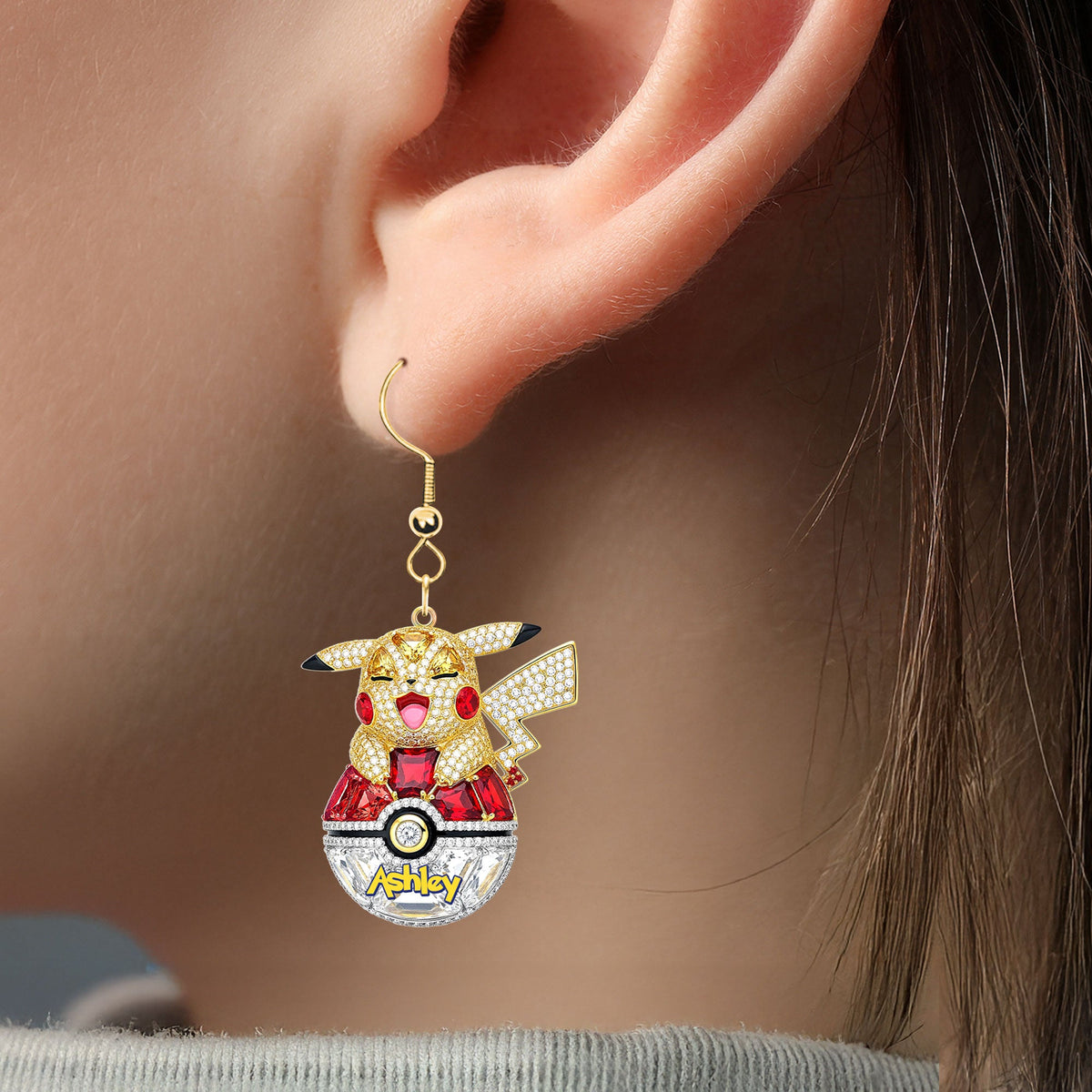Pocket Monster Earrings - Personalized Gifts For Movie & Game Lovers 02qhti110725-Homacus