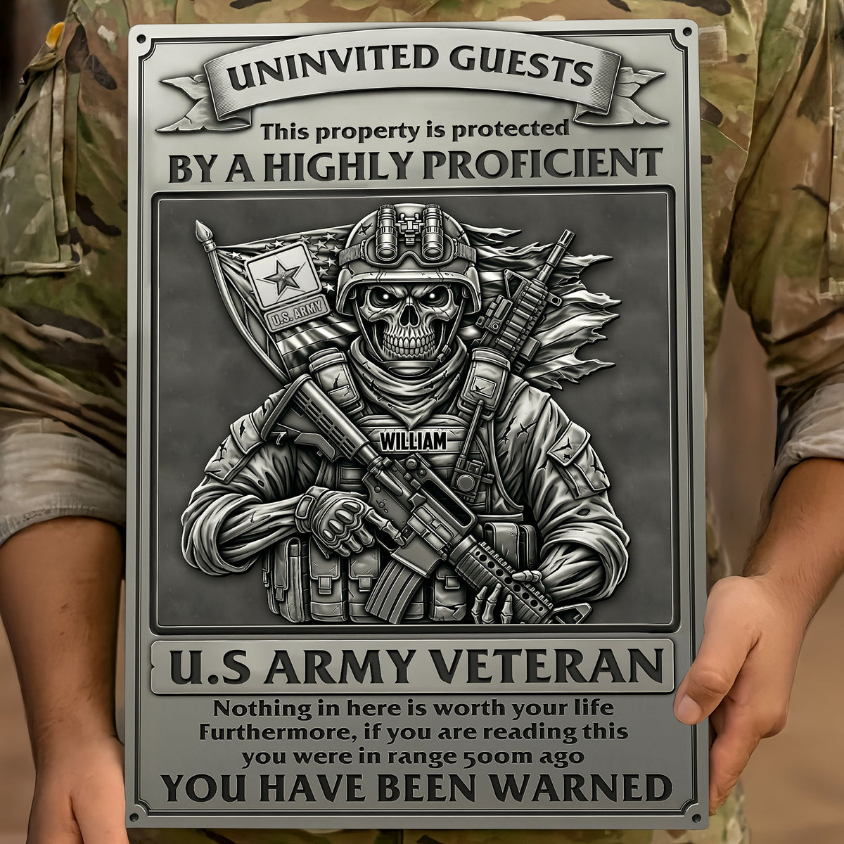 Deadly Danger Veteran Metal Sign - Personalized Gifts For Veteran 04qhti040725-Homacus