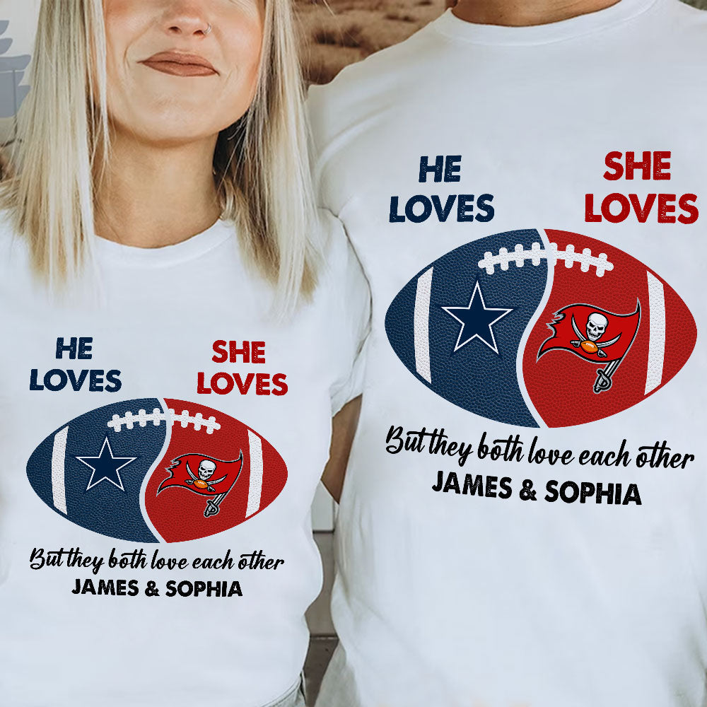 Personalized Gifts For Couple Shirt Love American Football Each Other-Homacus