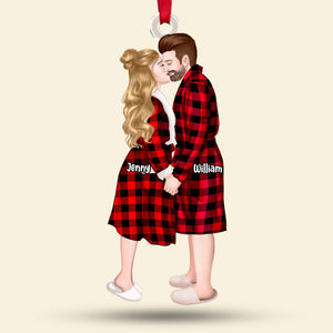 Personalized Christmas Gift For Couple Ornament Couple Kissing 013ACTI111124PA-Homacus