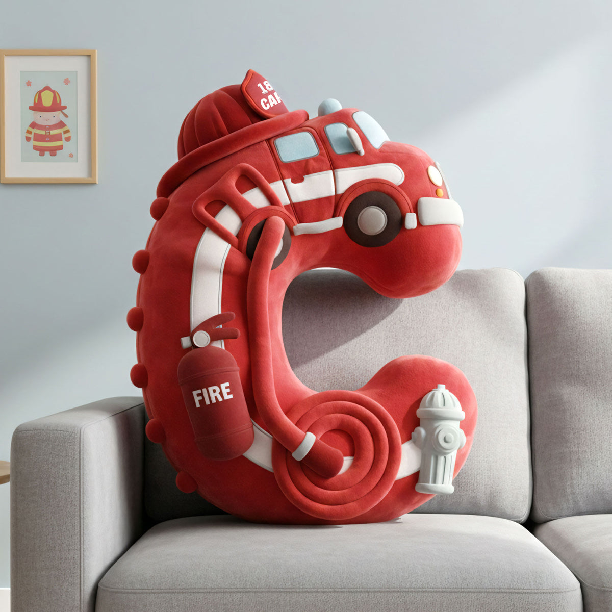 Firefighter Alphabet Initial Letters Custom Shaped Pillow - Personalized Gifts For Firefighters 03ohti081225-Homacus