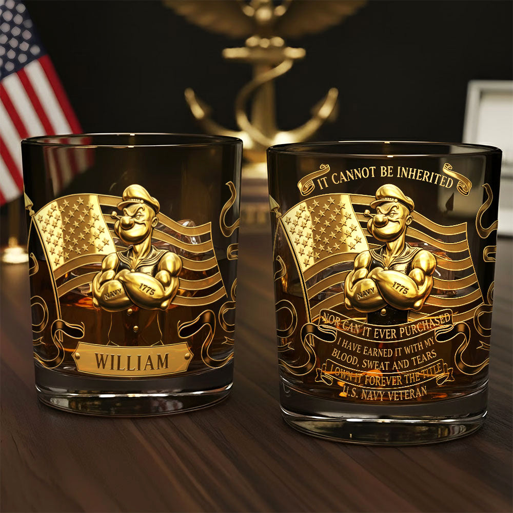 Military 11oz Round Glass - Personalized Gifts For Sea Military Whiskey Glass 05TGTI301025-Homacus