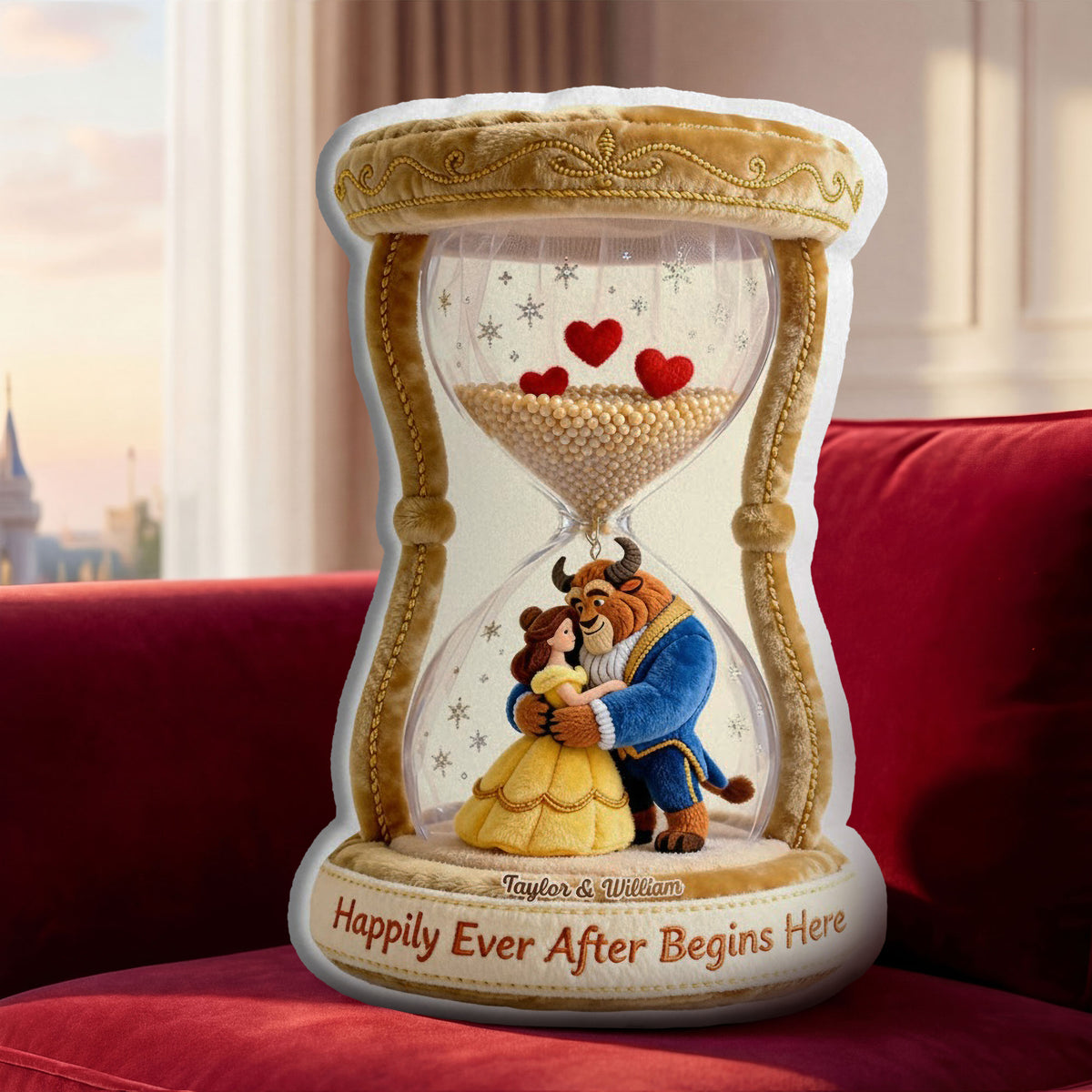 Romantic Fairytale Couple Pillow - Personalized Gift For Couples 04OHTI231225-Homacus