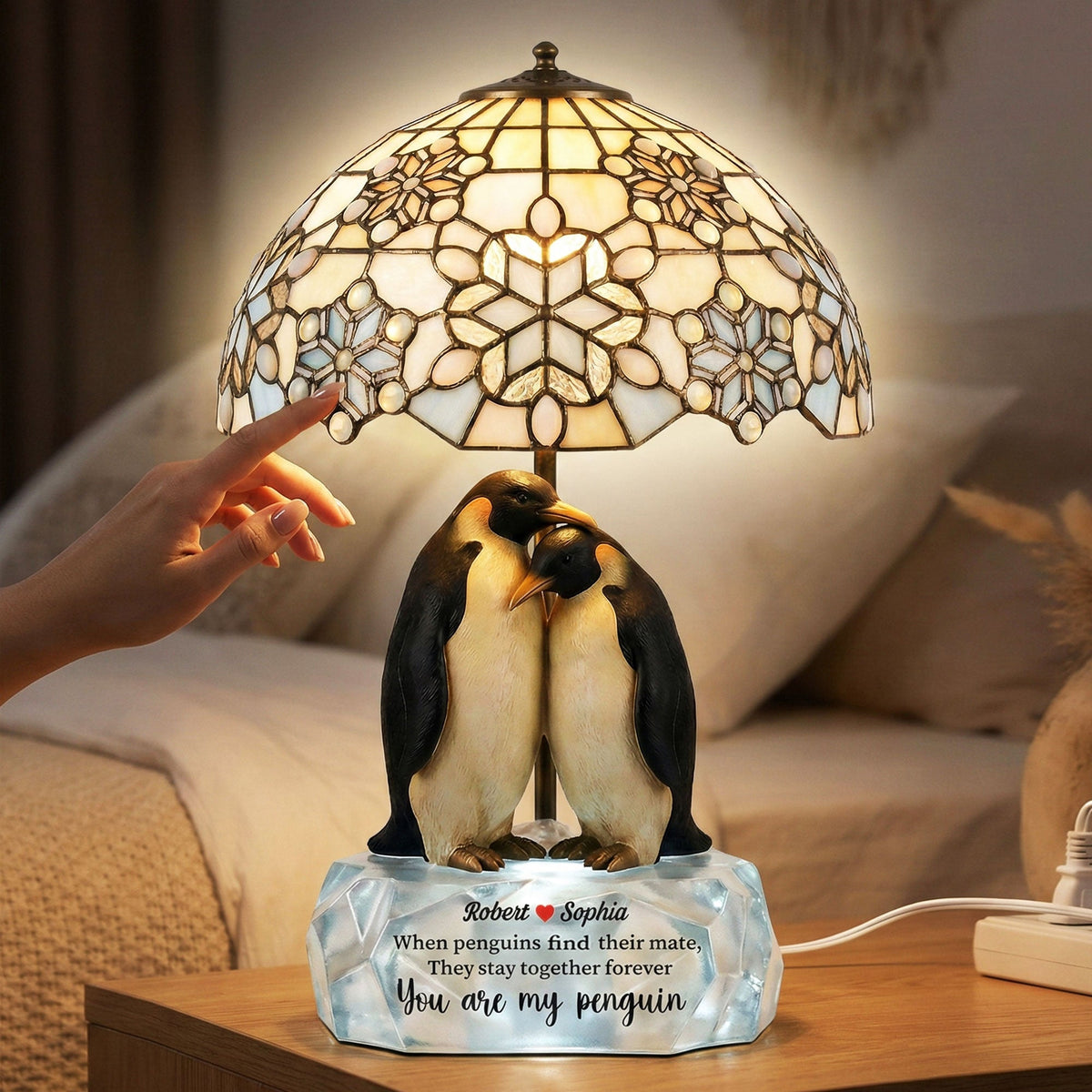 Always Us Penguin Acrylic Light Box – Personalized Gifts For Couples 05NATI100226-Homacus