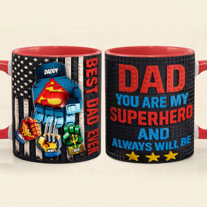 Dad’s Little Crew Fist Bump Accent Mug - Personalized Gift For Dads 05OHTI060526-Homacus