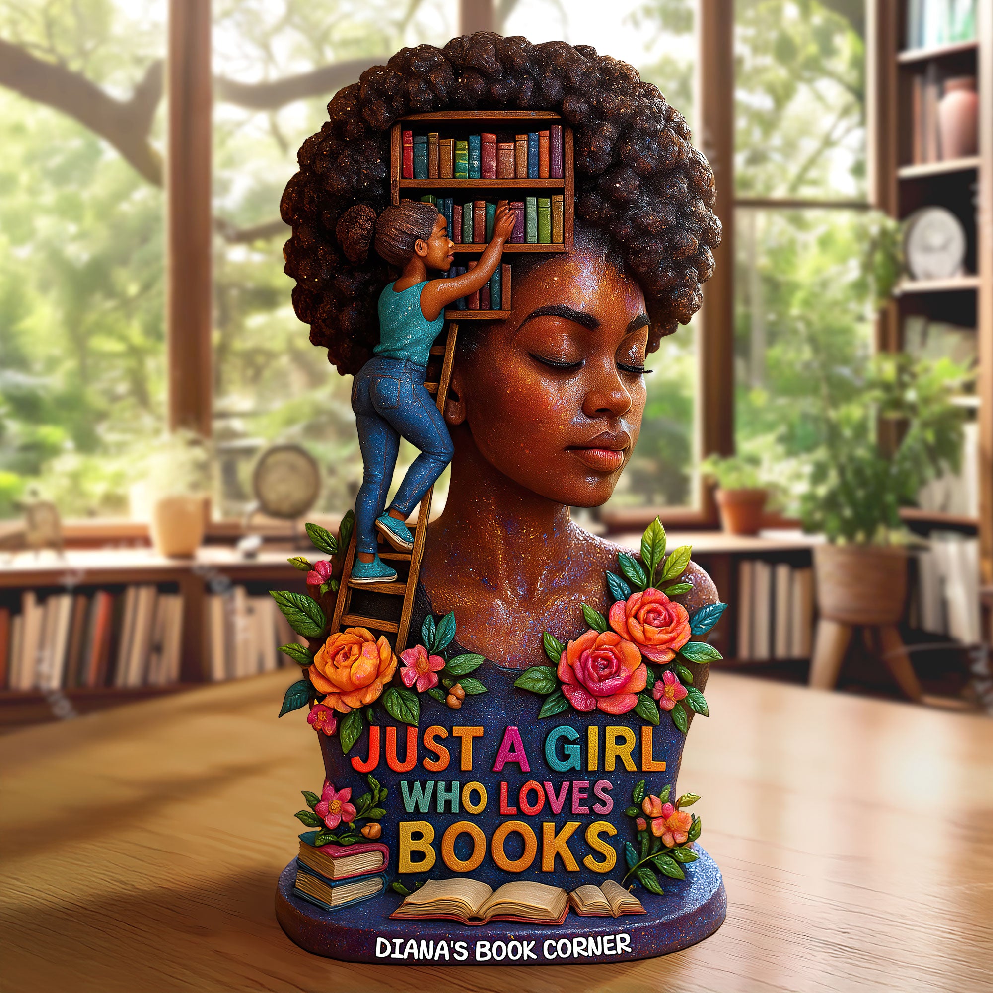 Bookworm Girl Acrylic Plaque Personalized Gifts For Book Lovers 03HUTI130525-Homacus