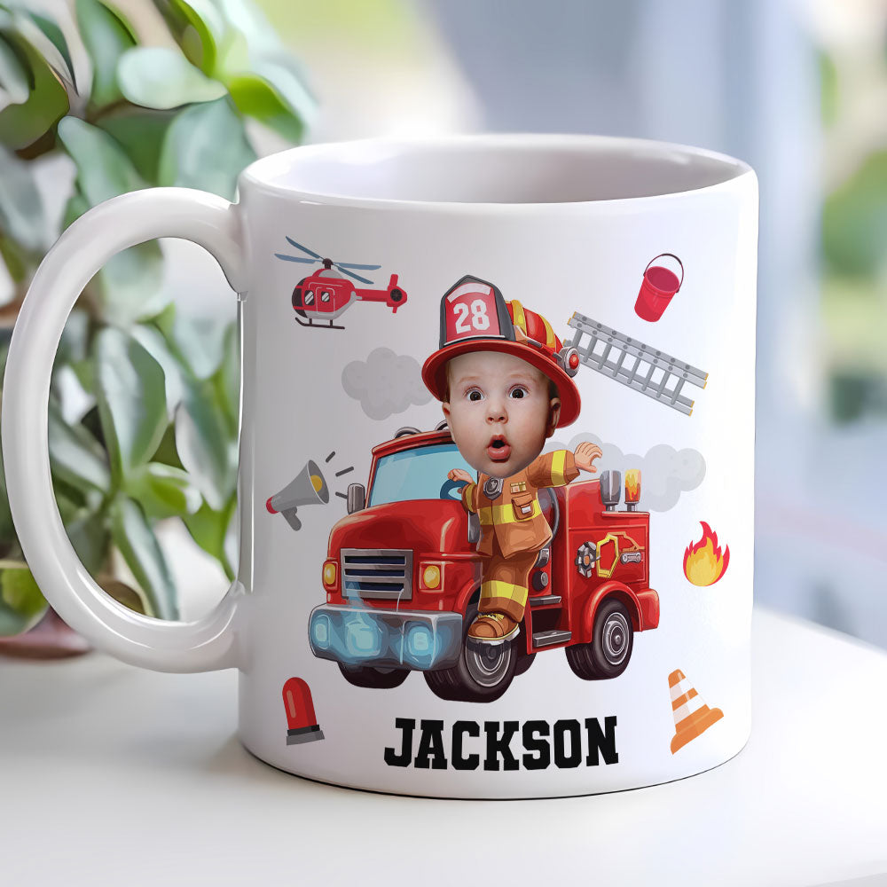 Custom Photo Gifts For Kid Firefighter Coffee Mug 05ohti061224-Homacus