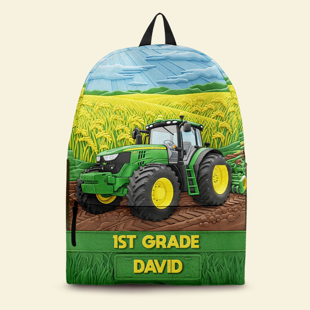Green Tractor Backpack - Personalized Gifts For Kids 04nati290725-Homacus