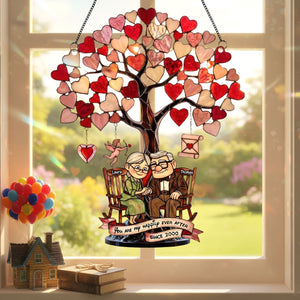 Grow Old Under The Love Tree Suncatcher, Personalized Gifts For Couple 02QHTI271125-Homacus