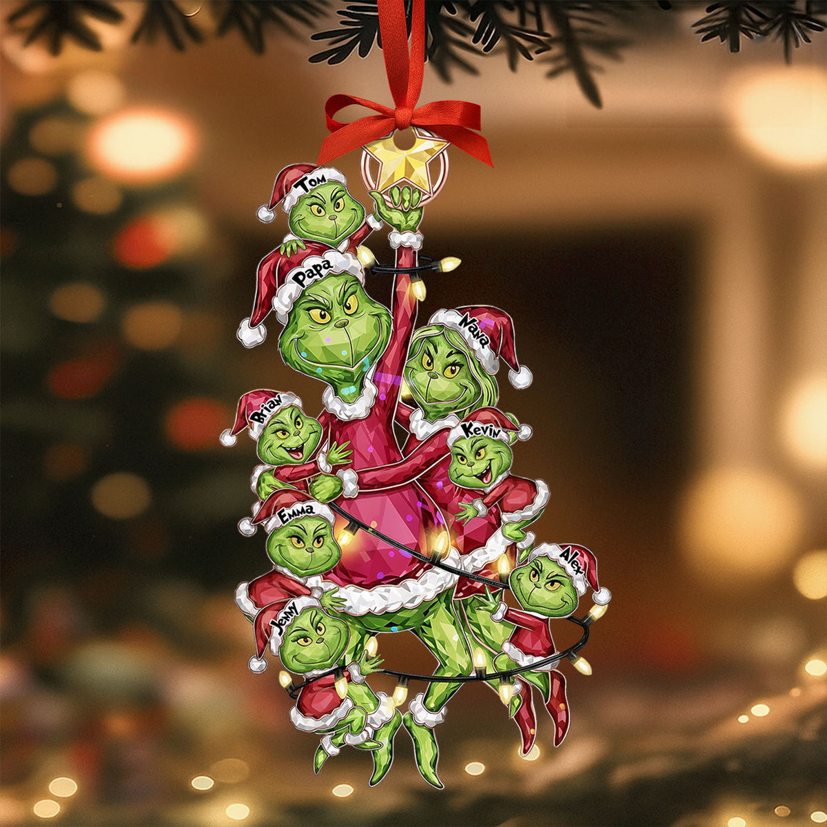 Mischievous Family Tree Ornament, Personalized Gifts For Family 02qhti220925-Homacus