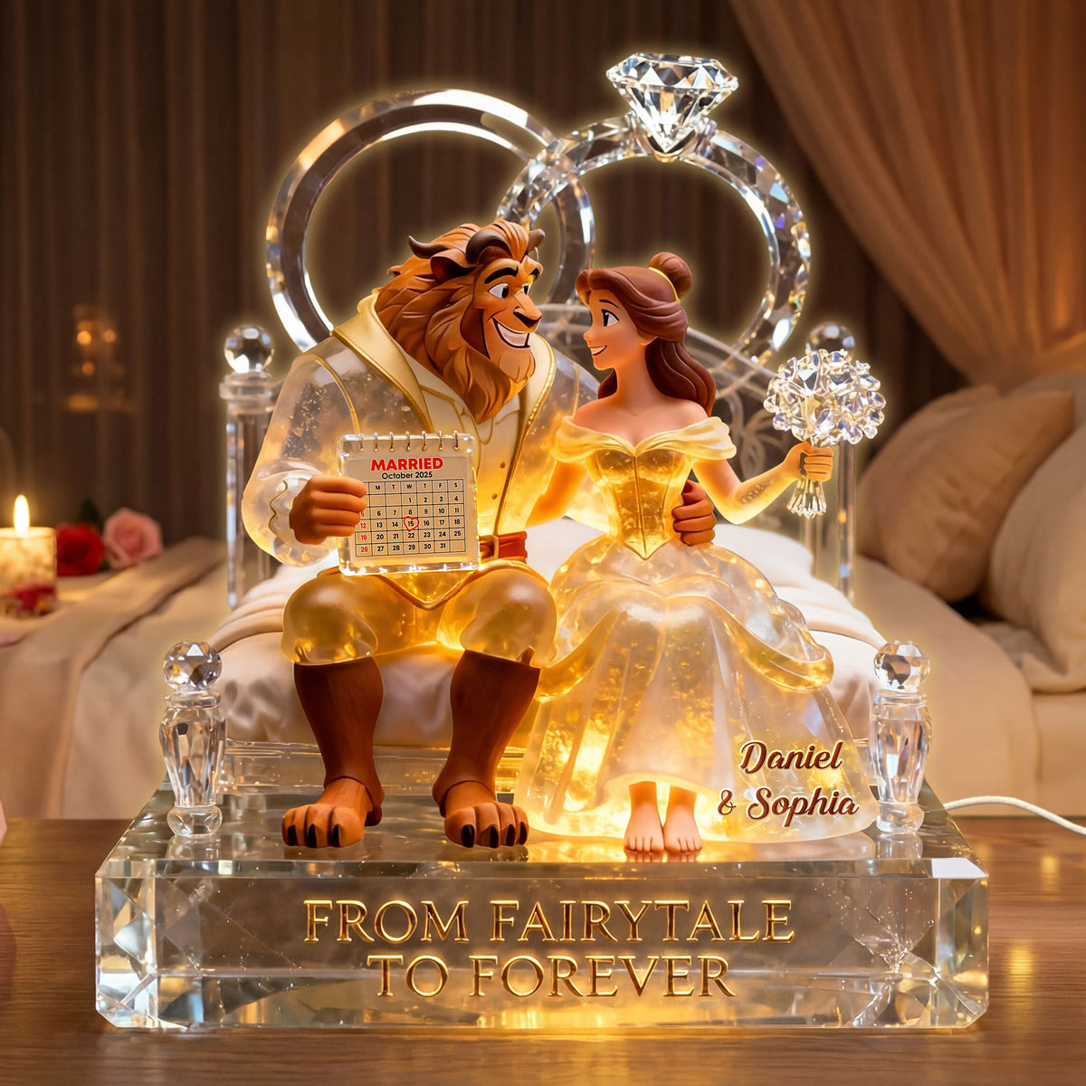 Romantic Fairytale Couple Light Box - Personalized Gifts For Couple 04ohti171225-Homacus