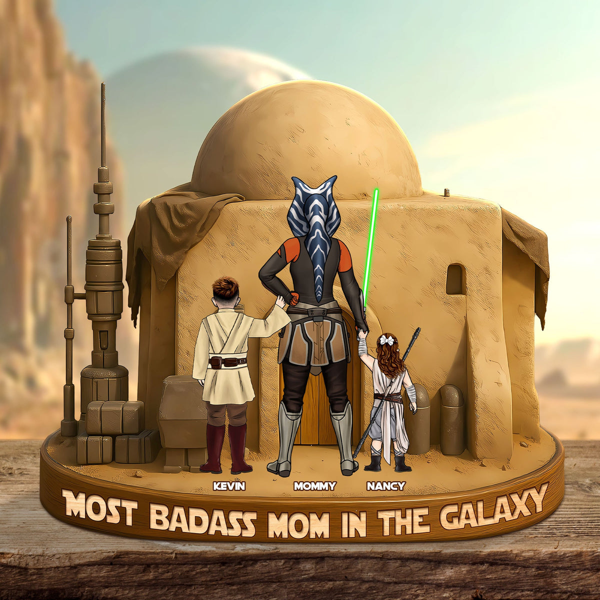 Personalized Gifts For Mom Plaque Most Badass Mom In The Galaxy-Homacus