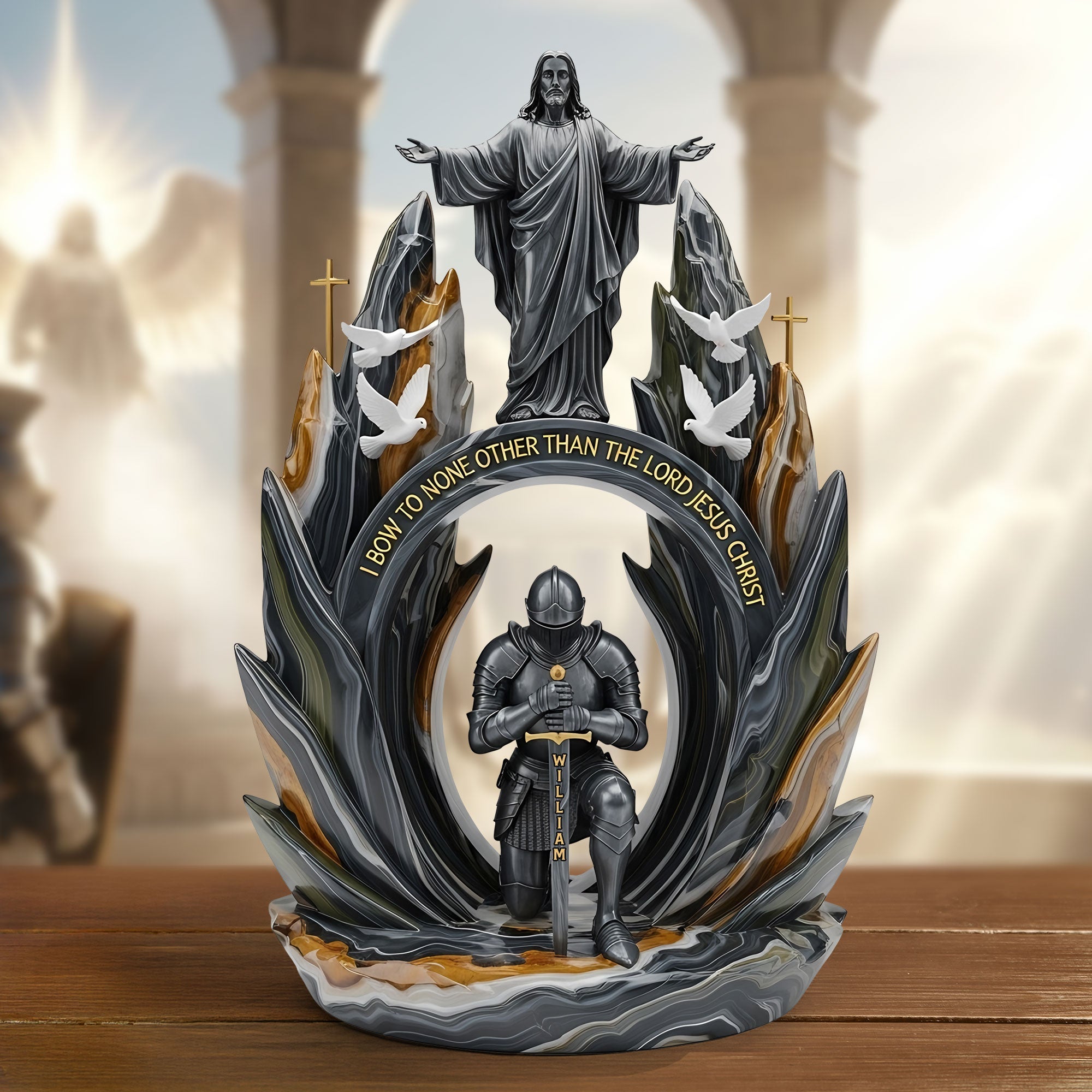 Kneeling Knight Plaque - Personalized Gifts For Jesus Lovers 05tgti070725-Homacus