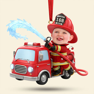 Firefighter Kid Ornament - Custom Photo Gift For Christmas Ornament 02OHTI271025-Homacus