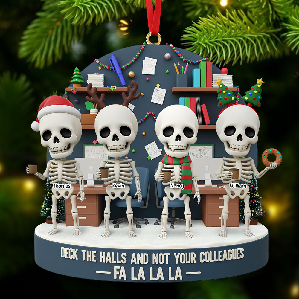 Skeleton Coworker Ornament - Personalized Gift For Coworkers Christmas Ornament 05NATI151125-Homacus