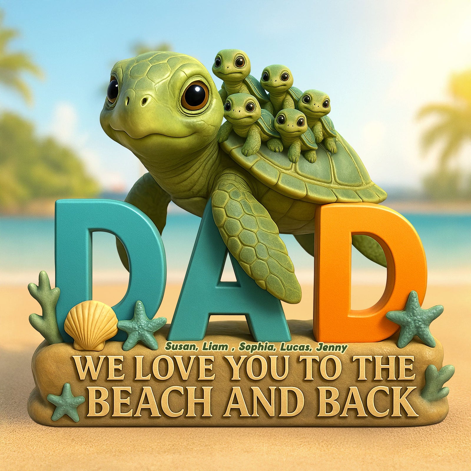 Turtle Dad Acrylic Plaque - Personalized Gifts For Dad 04TGTI030525-Homacus