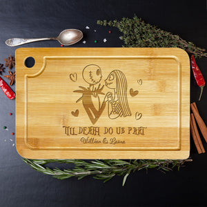 Personalized Gifts For Couple Love Cooking Cutting Board, Till Death Do Us Part 01KATI050824-Homacus