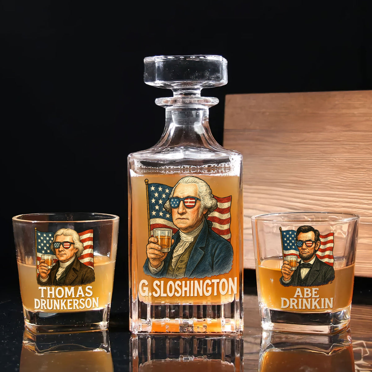 Funny American Whiskey Decanter Set - Personalized Gifts For Men 04huti300525-Homacus