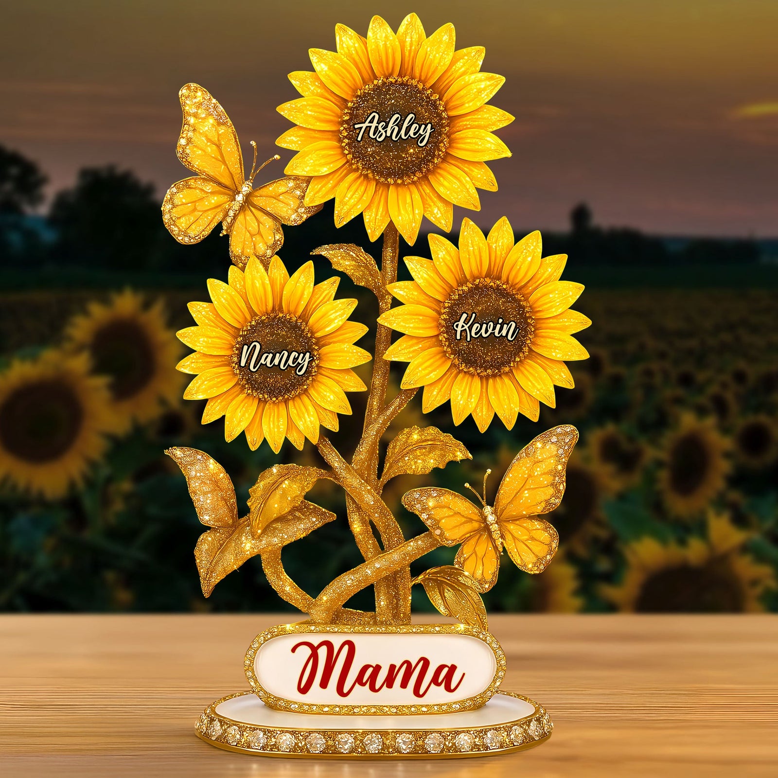 Personalized Gifts For Mom Plaque Sunflower Mama 02xqti140425-Homacus