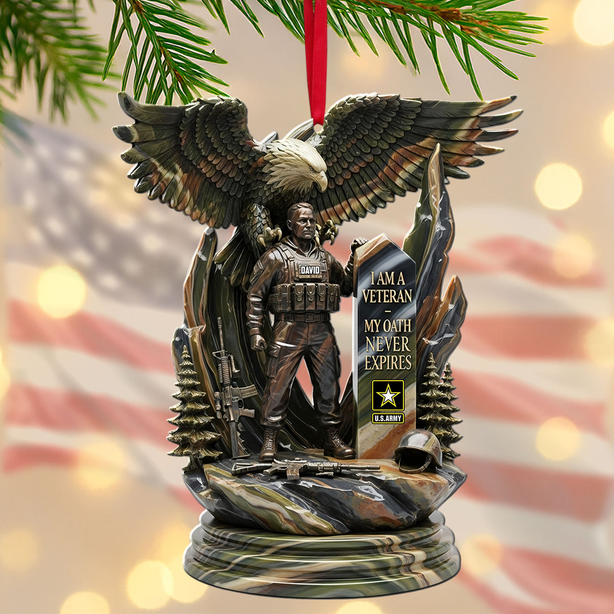 Strong Veteran Ornament - Personalized Gifts For Veteran 06tgti080925-Homacus