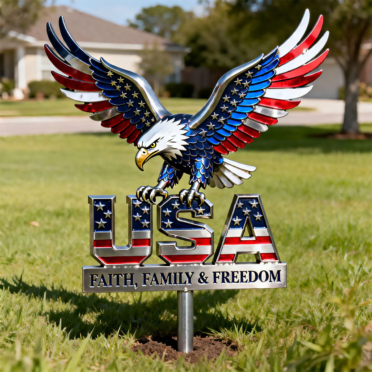 American Eagle Metal Sign - Personalized Gifts For Patriots 02qhti050326-Homacus
