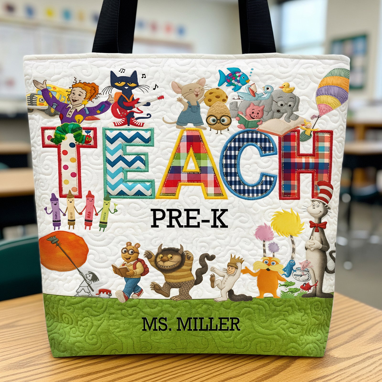Cute Children's Books Character Tote Bag, Personalized Gifts For Teacher 03qhti290725-Homacus