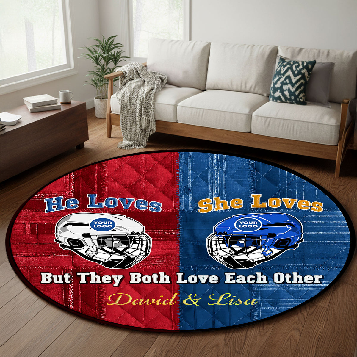 Ice Game Round Mat - Personalized Gifts For Sport Lover Quilted Round Mat 02HUTI281025-Homacus