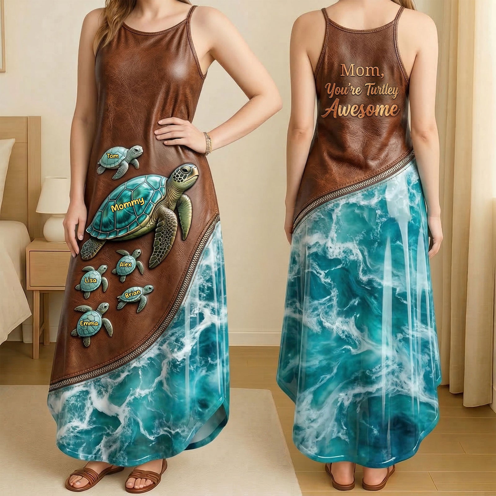 You're Turtley Awesome Maxi Dress - Personalized Gifts For Mom 02NATI240326-Homacus