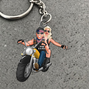 Personalized Gifts For Biker Couple Keychain 04acti101224-Homacus