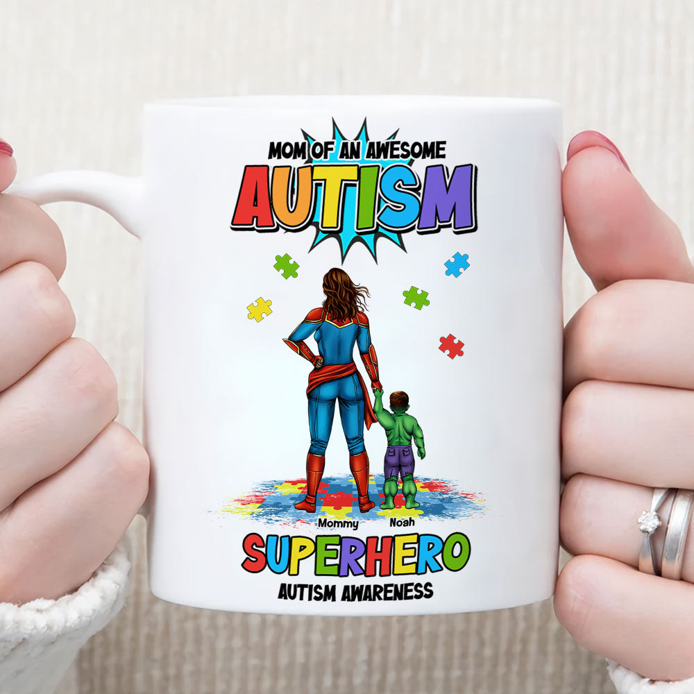 Personalized Gifts For Superhero Autism Mom Coffee Mug 02huti050325pa-Homacus