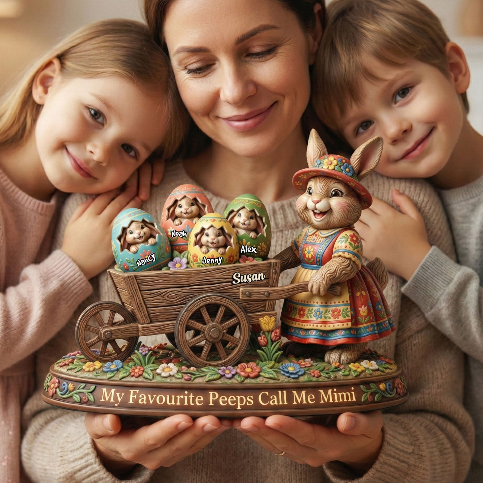 Easter Day Bunny Acrylic Plaque - Personalized Gifts For Grandma, Mommy Plaque 03PATI290126-Homacus