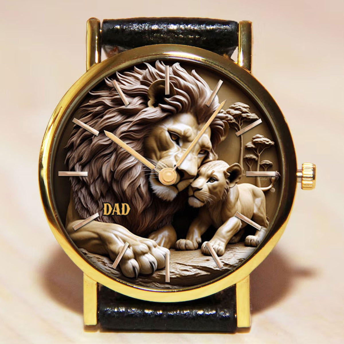 Lion Dad Watch - Personalized Gifts For Dad 02nati280425-Homacus