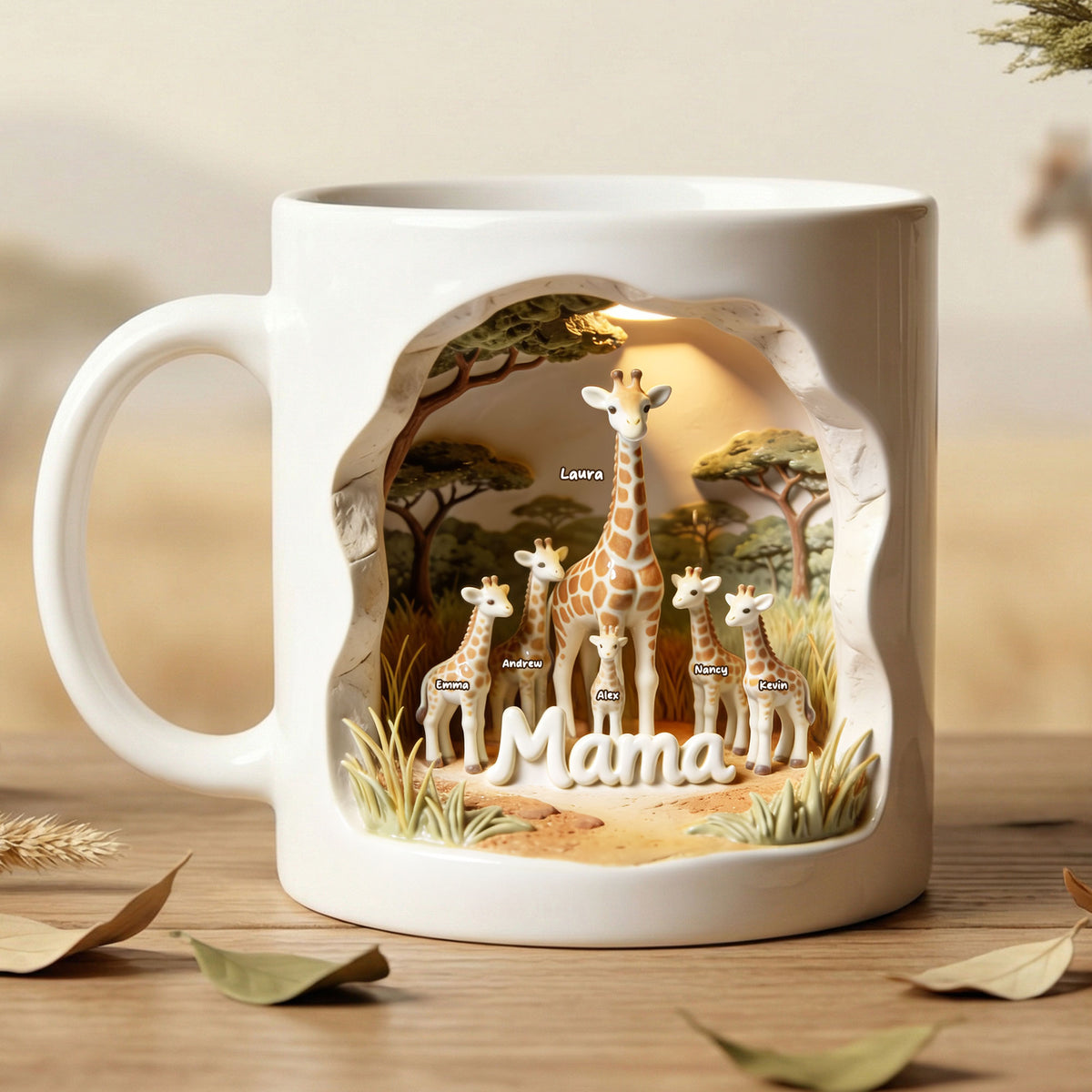 Giraffe Mom Coffee Mug - Personalized Gifts For Mother 02toti100226-Homacus
