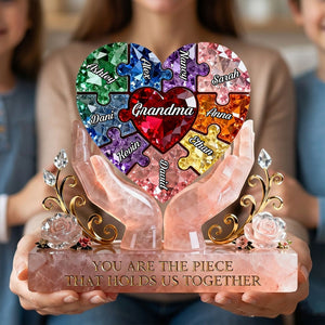 Precious Puzzle Heart Acrylic Plaque - Personalized Gift For Grandma/Mom 04KITI130226-Homacus