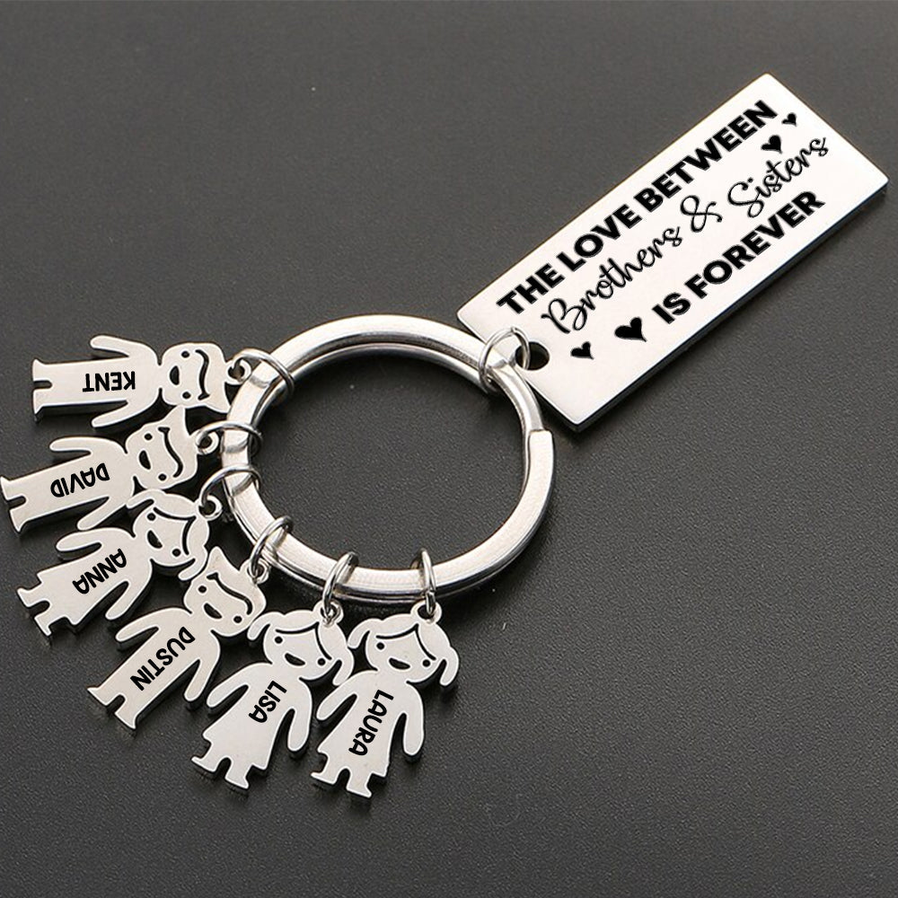 Custom Siblings Name Family Keychain, Love Between Brothers and Sisters-Homacus
