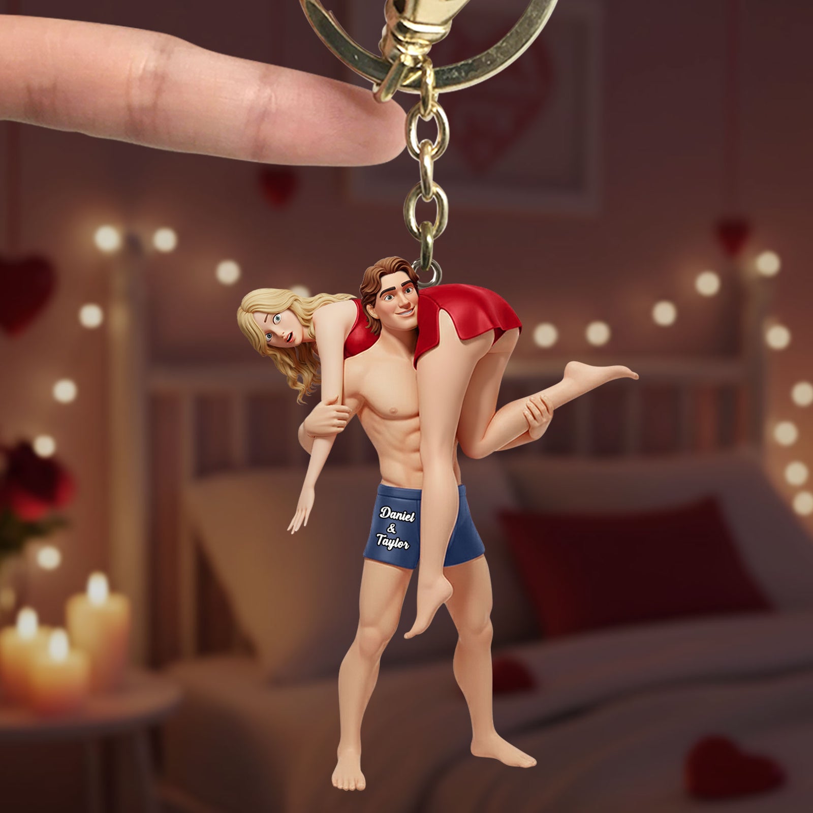 Cheeky Couple Keychain - Personalized Gifts For Couple Keychain 05HUTI290126-Homacus