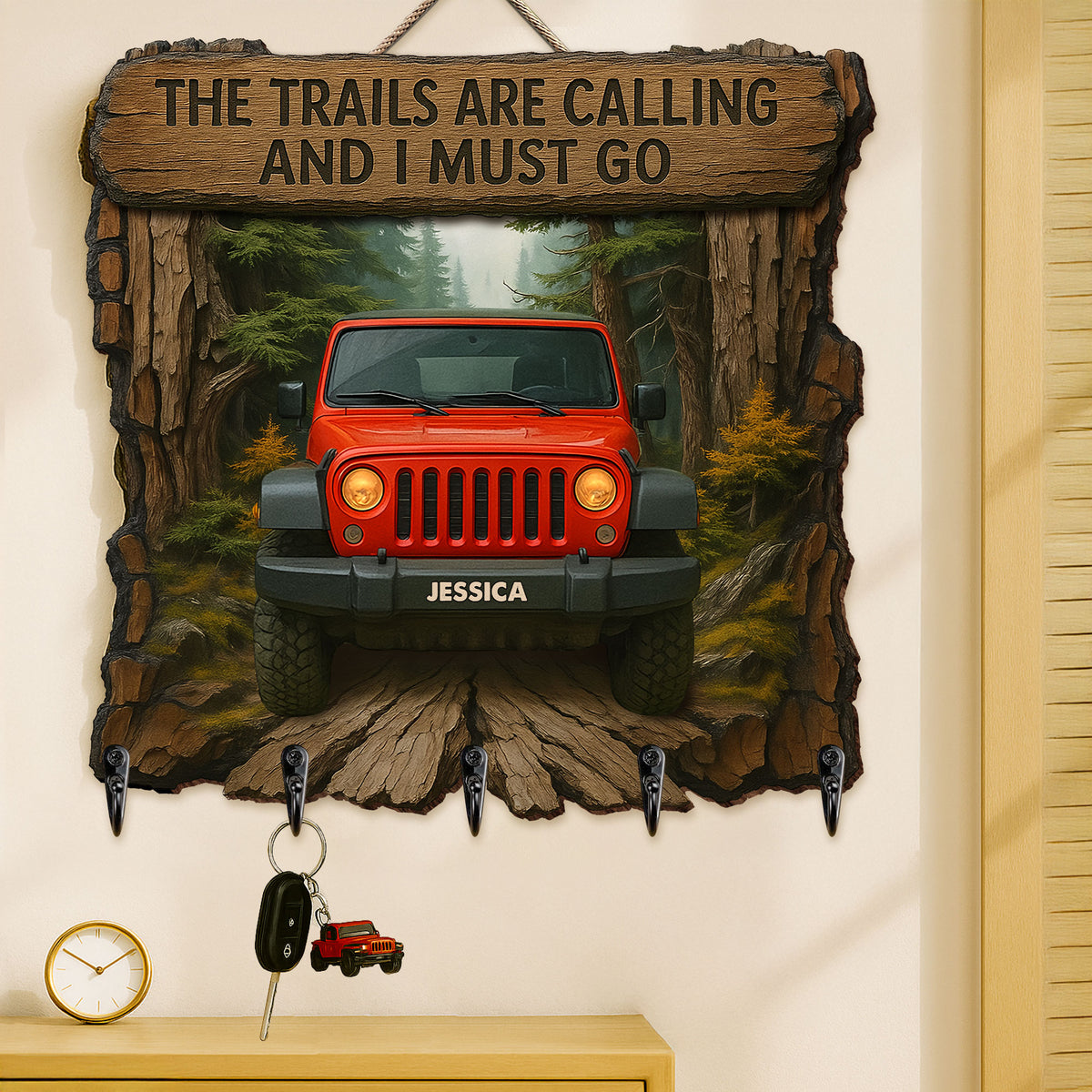Off-road Wood Key Hanger - Personalized Gifts For Off-road Lovers 02qhti230525-Homacus