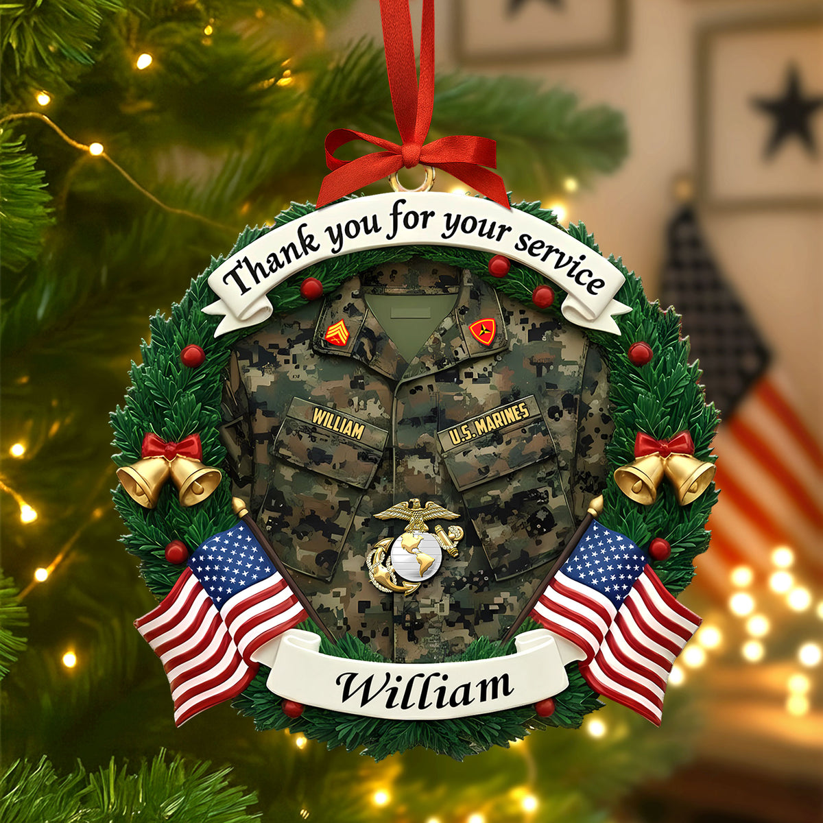 Honoring Heroes Military Christmas Ornament Personalized Gifts for Veterans 02KITI200925-Homacus