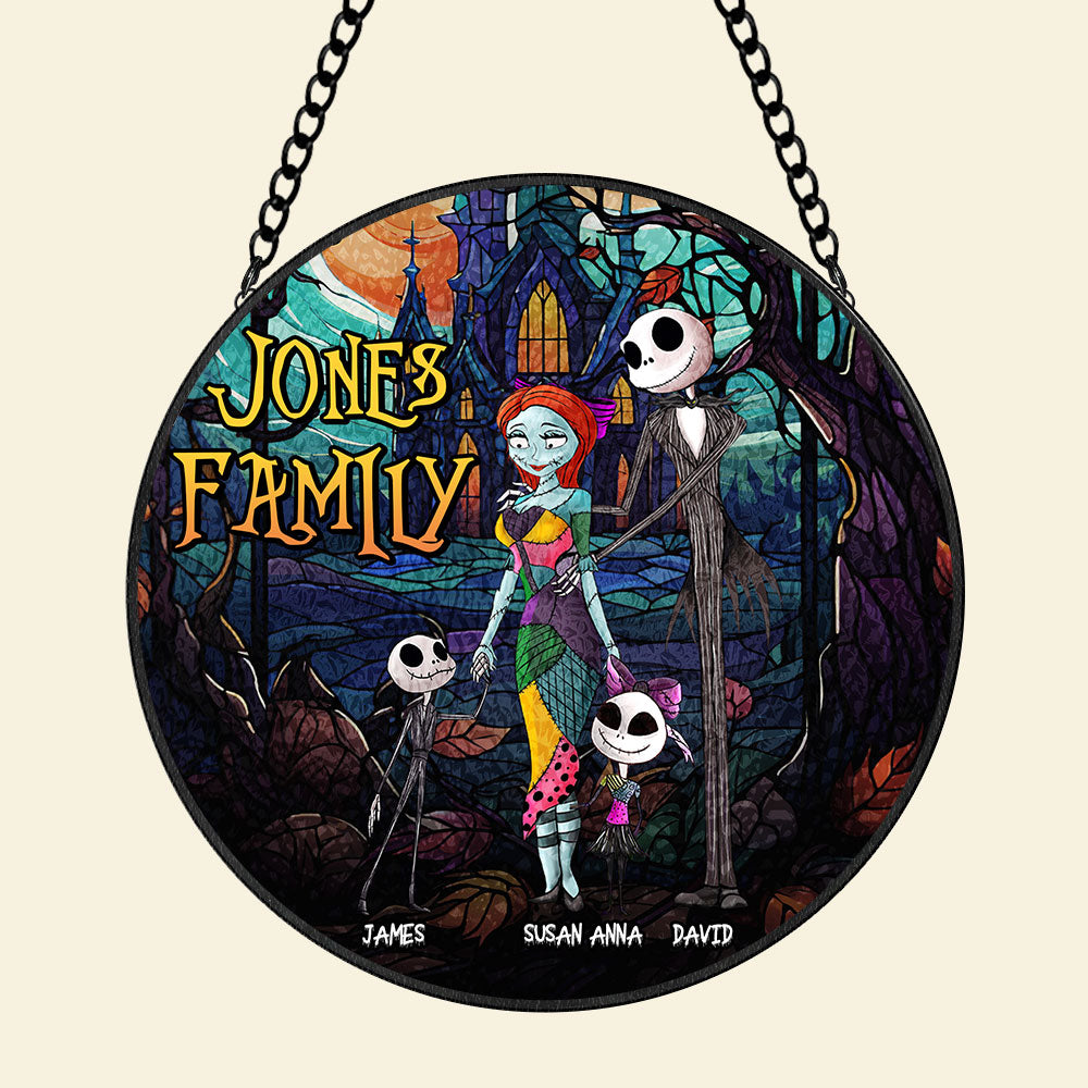 Personalized Gifts For Scary Family Suncatcher Ornament 06NATI220824-Homacus